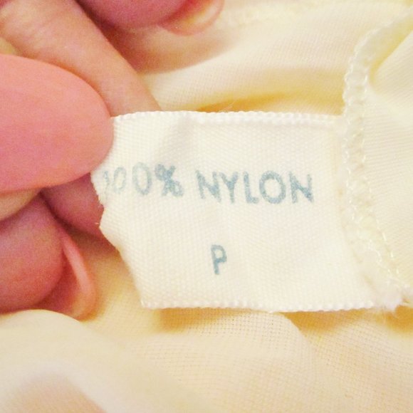 Vintage Kayser Women's Chiffon Short Negligee Nightgown, Peach, Cream Lace, P - Picture 10 of 12